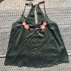 ROXY Racerback embroidered tank (olive)